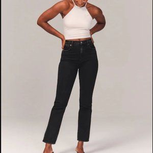 NWT Abercrombie & Fitch Curve Love The 90's Straight Ultra High Rise Jeans 25/0